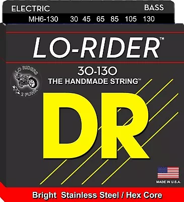 DR MH6-130 Lo-Rider Bass Guitar Strings Six-String 6-string Set; Gauges 30-130 • $37.99