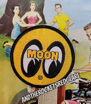 MOON Embroidered PATCH MOONEYES Hot Rod Drag RACING Old NHRA Fed Vtg Style Hat • $13.99