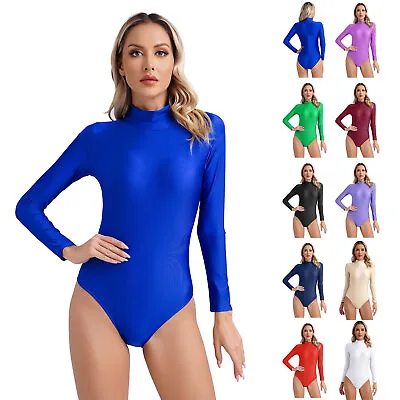 Womens Leotard Long Sleeve Lingerie Fitness Bodysuit Swimsuit Nightwear Sports • $15.99