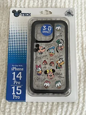 DISNEY PARKS Fab 5 Character Autograph Mickey Minnie IPHONE 15 Pro CASE New • $49.95