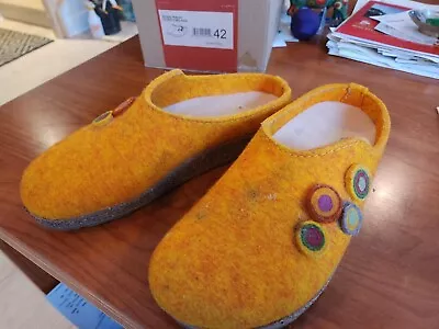 HAFLINGER Wool Clog Grizzly KANON  Slip On Shoes COLORED Slippers Women Sole 11  • $50