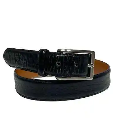 Martin Dingman Black Imported Crocodile Grain Leather Lining Men's Size 34 Belt • $44