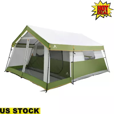 8 Person Family Cabin Tent 1 Room W/Screen Porch Weather Resistant Camping Green • $183.82