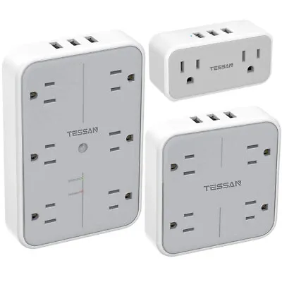 Multi Plug Surge Protector Wall Outlet Adapter Tap 2-8 Extender Outlet USB Ports • $18.49