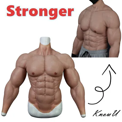 Enhanced Edition Silicone Muscle Suit Fake Muscle Chest For Cosplay Movie Props • £468