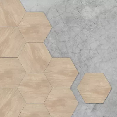 $23.98 • Buy Hexagonal Floor Sticker Rustic American Walnut Grain Decor Self-Adhesive Paper