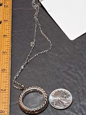 Silver-Tone Clear Round Glass Display Locket Pendant Necklace 22  • $12.95