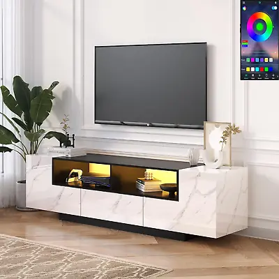 70 Inch Modern LED TV Stand For 75 Inch TV  Large Storage And Open Shelves • $215.64