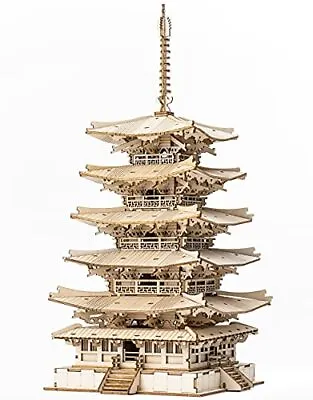 $36.61 • Buy Rolife 3D Wooden Puzzles For Adults To Build DIY Five-storied Pagoda Model Cr...
