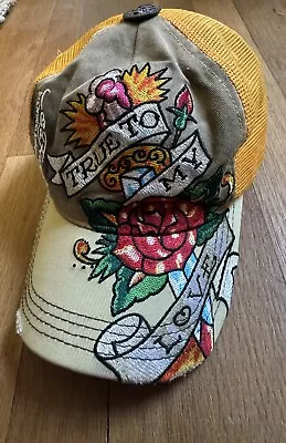 Don Ed Hardy Vintage Tattoo Wear True To My Love Mesh Snapback Trucker Hat Cap • $5