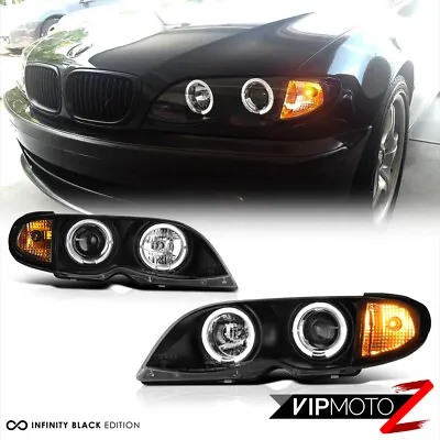 2002-2005 BMW E46 4DR Sedan Black Halo Projector Headlight Corner Lamp 2003 2004 • $185.93