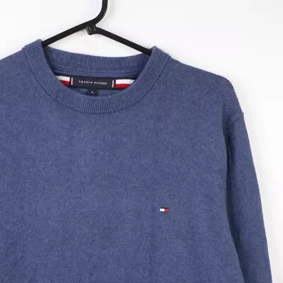 Tommy Hilfiger Knit Sweater Mens M Cotton Cashmere Jumper Lightweight Smart • £19.95