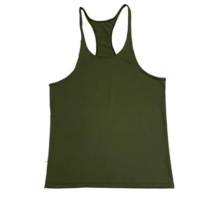 Men Gym Muscle Workout Fitness Tank Top Y Back Bodybuilding Stringer Shirt Ⓡ • $10.08