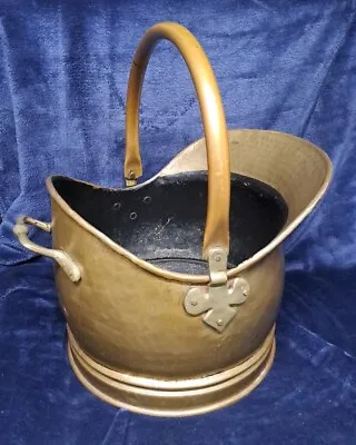 Antique Brass Coal Scuttle Log Kindling Bin Ready For Those  Winter Nights • £18