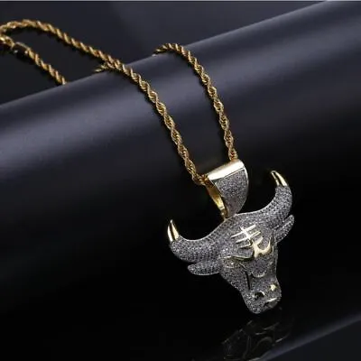 Bull Pendant Necklace - Michael Jordan Chicago Bulls - Wall Street Stock Market • $29.99