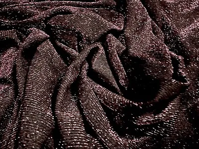 Metallic Lurex Single Jersey Fashion Fabric Per Metre - Damson Pink • £4.99