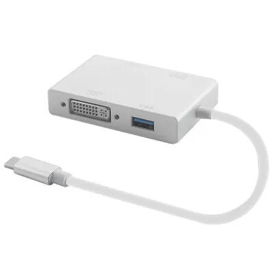 $26.99 • Buy 4-In-1 USB-C Type-C To HDMI+VGA+DVI+USB 3.0 Adapter Plug&Play 4K Converter