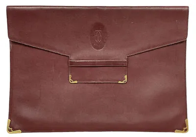 Cartier Document Case Bag Document Case Clutch A4 Must Bordeaux Men Mast • $148