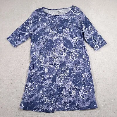 Pure Jill J. Jill Womens Wrap Style Dress Medium Petite Modal Blue Floral • $29.97