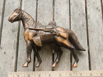 Vintage Copper Tone Cast Metal Horse Western U.S. Mail Pony Express • $14.99