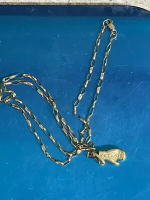 9ct Gold Chain With Boxing Glove Pendant. 10g 9ct Gold Necklace. Boxing Pendant • £350