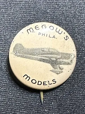 VTG 1930's Megow's Pinback/Advertising Model Airplane Greenduck Co Chicago • $16
