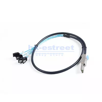 External Mini SAS 26Pin SFF-8088 Male To 4 SATA 7Pin Female HDD Data Cable 1M • $17.99