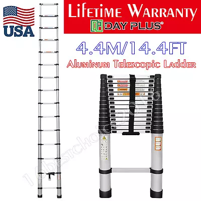 Aluminium Telescopic Telescoping Ladder Extension Step 4M/14.4Ft Straight Ladder • $89.73