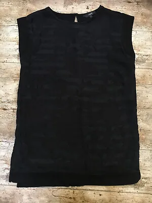 £9.97 • Buy NEXT VEST Tank Shirt Blouse Black Size Uk 8 Stripe Floral Sheer Voile Sleeveless