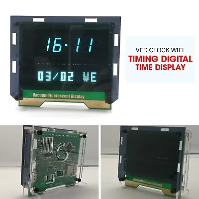 VFD WIFI Fluorescent Digital Display Time Date /Week Desktop Clock Futaba Screen • $43.22