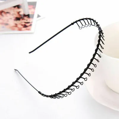 METAL Wire HEADBAND Football Sports Gym Toothed Alice Hair Head Band Men Beckham • £2.15