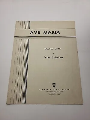 Ave Maria Sacred Song By Franz Schubert - Vintage Sheet Music • $4.35