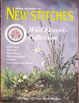 Mary Hickmotts Cross Stitch Pattern Book Wild Flowers Collection New Stitches • £6.99
