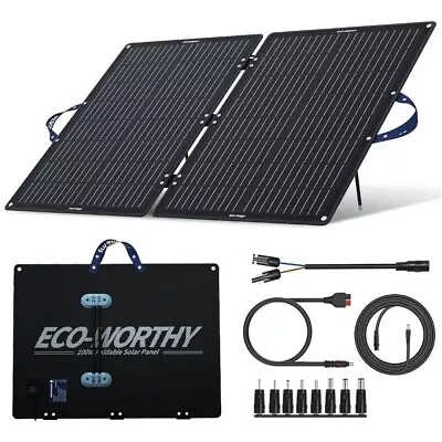  12V 100W Portable Solar Panel Foldable Mono Panel With 11-in-1 DC Conectors • £99.99