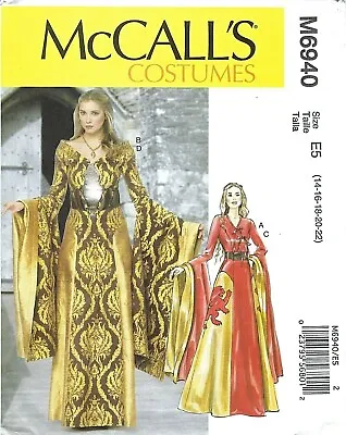 McCall's M6940 GOT Queen Medieval Renaissance Gown UNCUT CHOOSE SIZE • $12.95