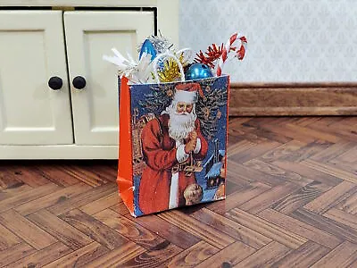 $5.49 • Buy Dollhouse Christmas Holiday Shopping Bag Santa Claus 1:12 Scale Miniature