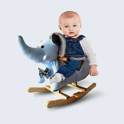 Children Kids Rocking Horse Ride On Toy Seat Belt Safety Toddler Elephant Music • £34.99