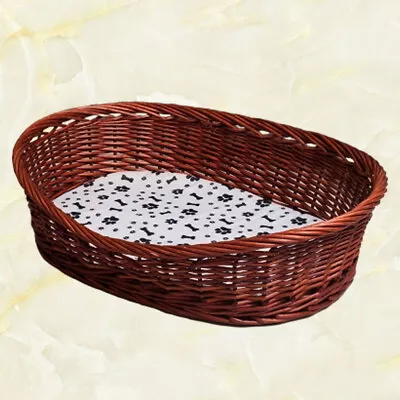 £18.24 • Buy  Wicker Bed Dogs Cats Cushion Bed Basket Rattan Hand Dogs Cats Indoor Sleeping