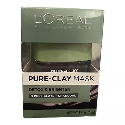 L'Oreal Pure-Clay Mask Detox & Brighten (3 Pure Clays + Charcoal | 1.7Oz/48g)NEW • $9.99