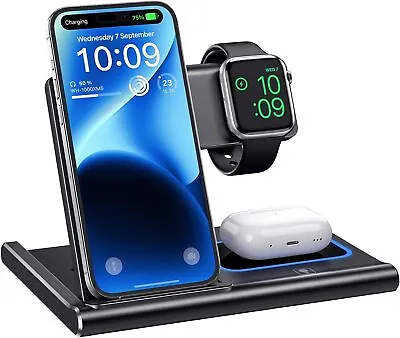 Wireless Charger3 In 1 Wireless Charging Station For Apple Devices • £14.99