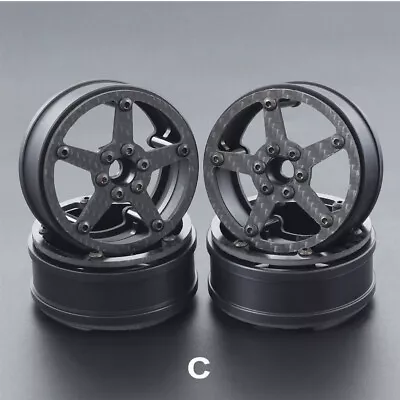 2.2inch Carbon Fiber Wheels Hub Rim For RC Crawler MOA RC4WD Bully II Axial XR10 • $42.99