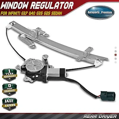 Power Window Regulator &Motor For INFINITI G37 09-13 Q40 G35 G25 Sedan Rear Left • $39.99