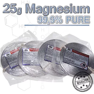 £8.41 • Buy 15m Magnesium Tape - 25g Roll 99.95% Pure - Pure Magnesium Ribbon Metal Roll