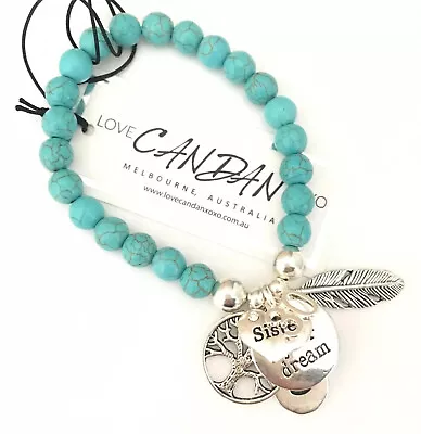 Sister 30th Birthday Gift Bracelet Live Your Dream Angel Feather Xoxo Charms • $24.95