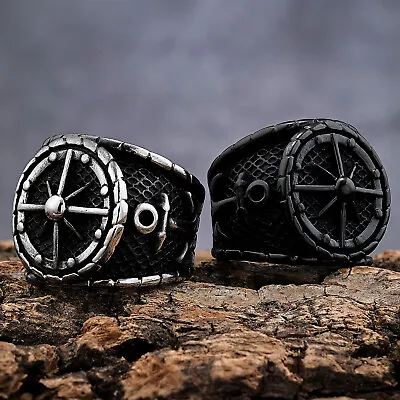 Hiphop Stainless Steel Gold Compass Rings Silver Sailor Man Signet Ring Gifts • $11.99