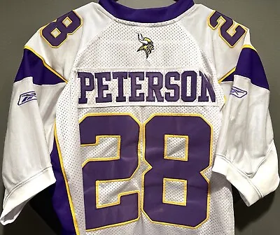 Reebok Authentic On Field ADRIAN PETERSON Stitched Vintage Jersey Sz 52 Vikings • $100