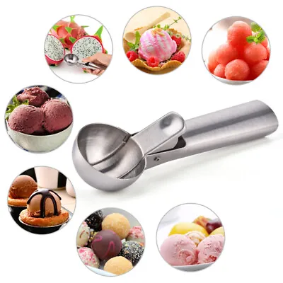 Stainless Steel Ice Cream Scoop Cookie Dough Mash Muffin Melon Spoon AU • $12.71