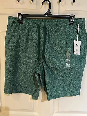 Free Assembly Men's Elastic Waist Utility Shorts  Drawstring Pockets Green SZ XL • $8.95