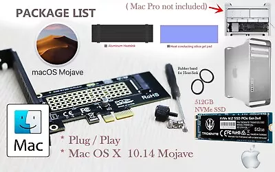 Mac Pro 2012 51 - NVMe SSD  Upgrade Kit. Pre-installed Mojave + NVMe Card. • $94.99