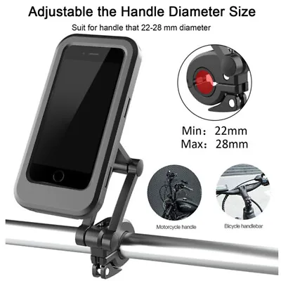 Motorcycle Bike MTB Handlebar Phone Mount Holder Waterproof Case IPhone Samsung • $14.95